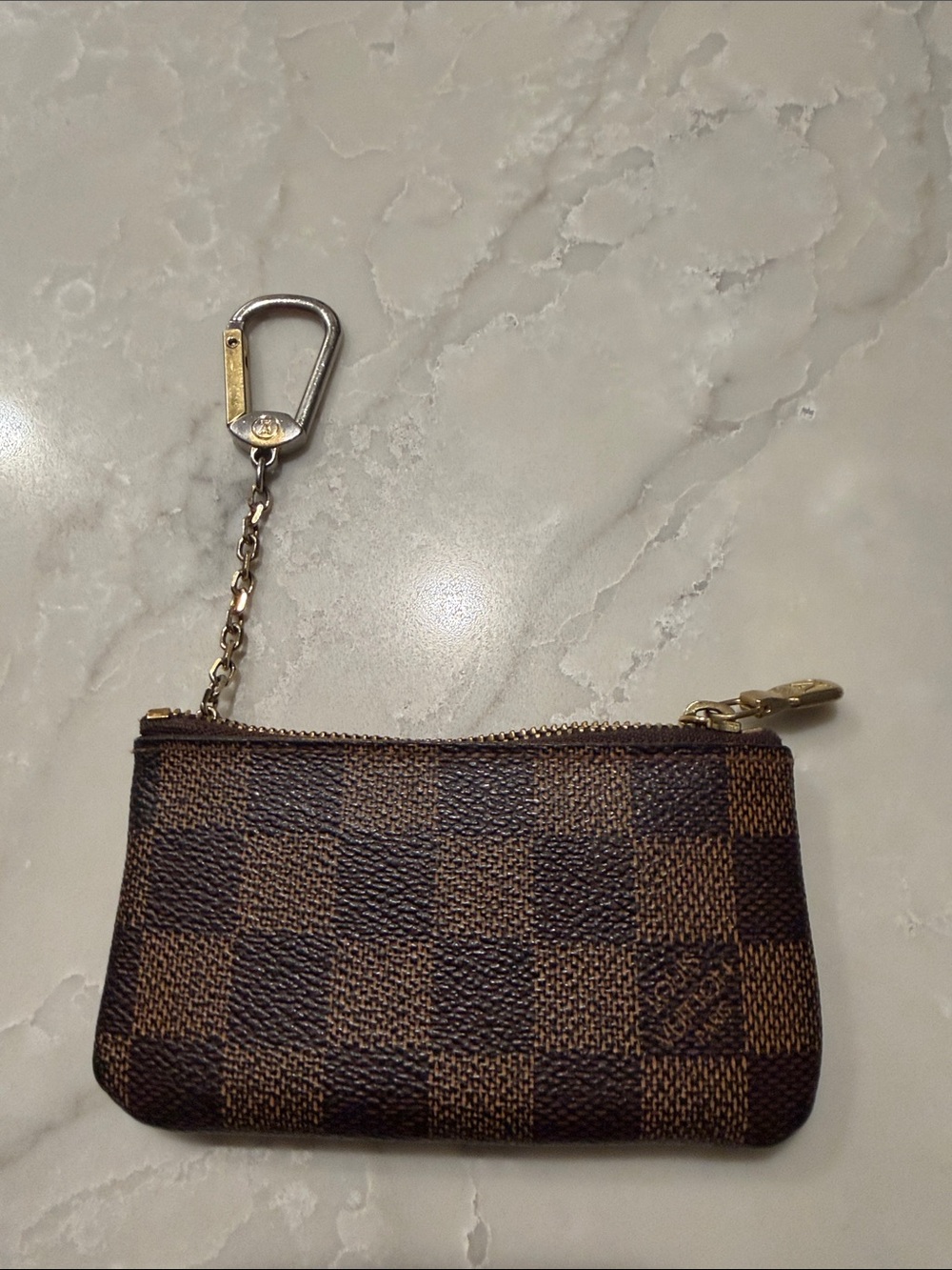 Louis Vuitton Damier Canvas Key Pouch with Chain